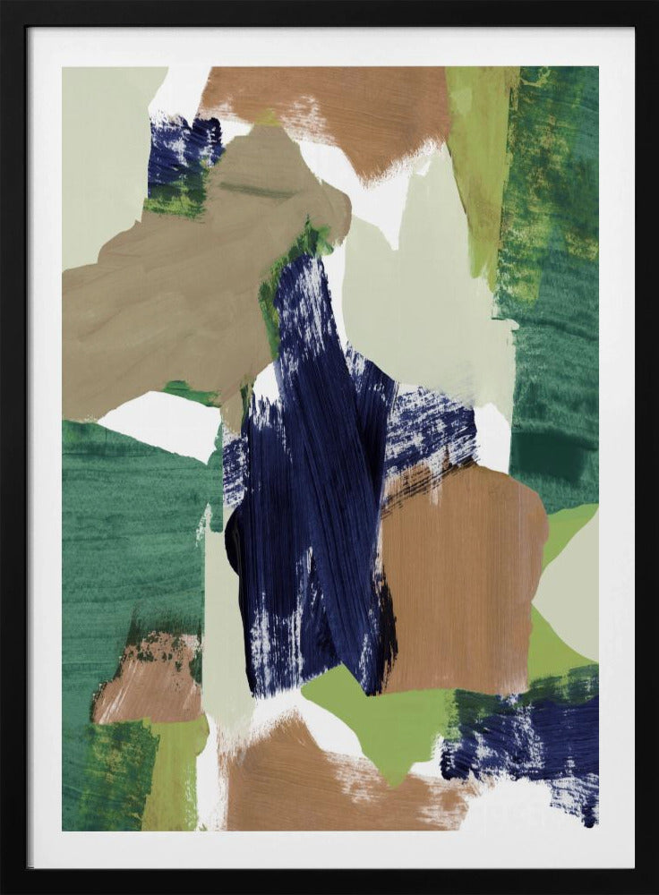 Abstrakt Blau Grün Beige Nr. 2 | Poster