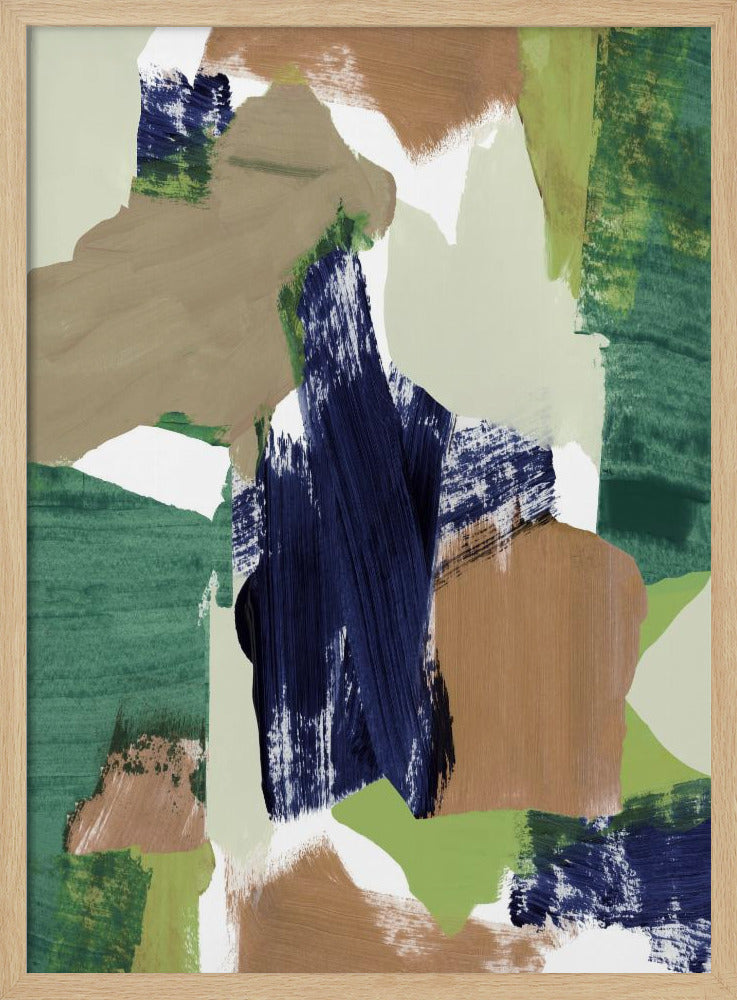 Abstrakt Blau Grün Beige Nr. 2 | Poster
