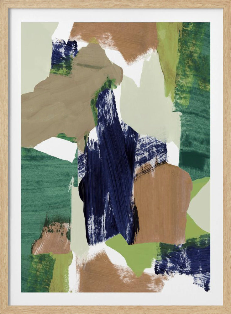 Abstrakt Blau Grün Beige Nr. 2 | Poster
