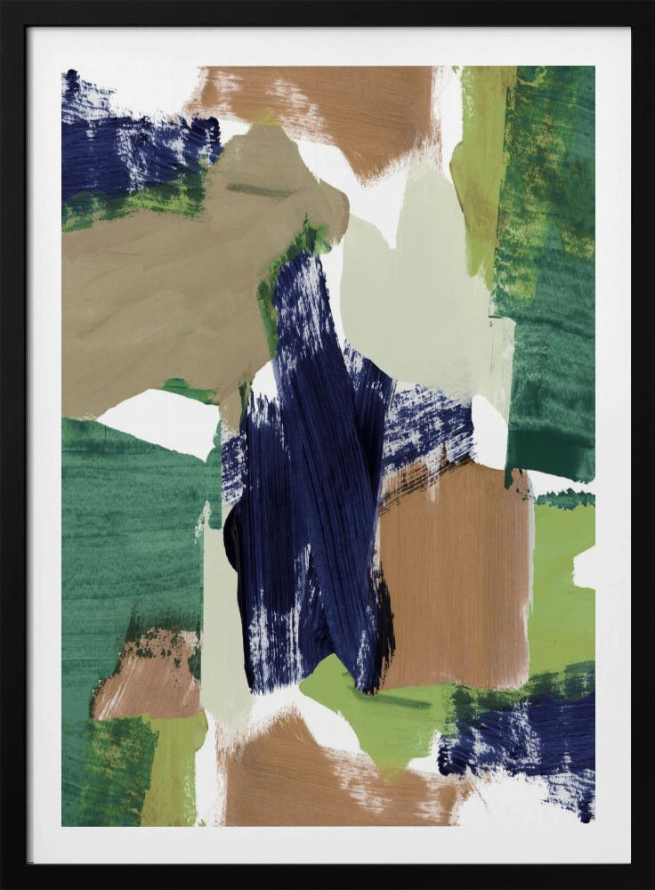 Abstract Blue Green Beige No 1 | Poster
