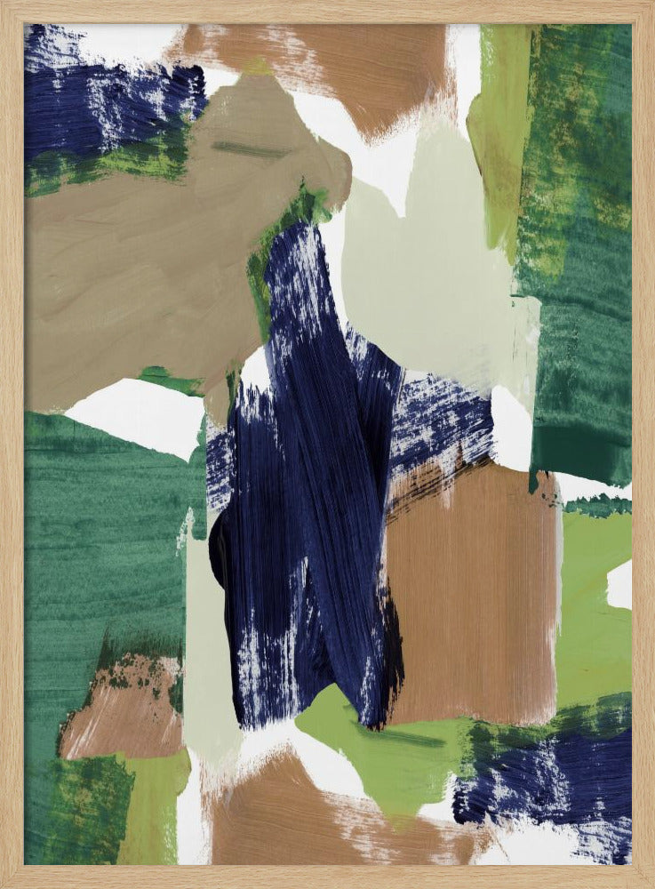 Abstract Blue Green Beige No 1 | Poster