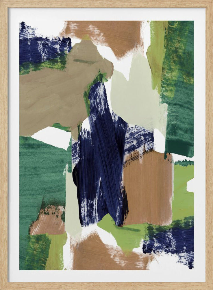 Abstract Blue Green Beige No 1 | Poster