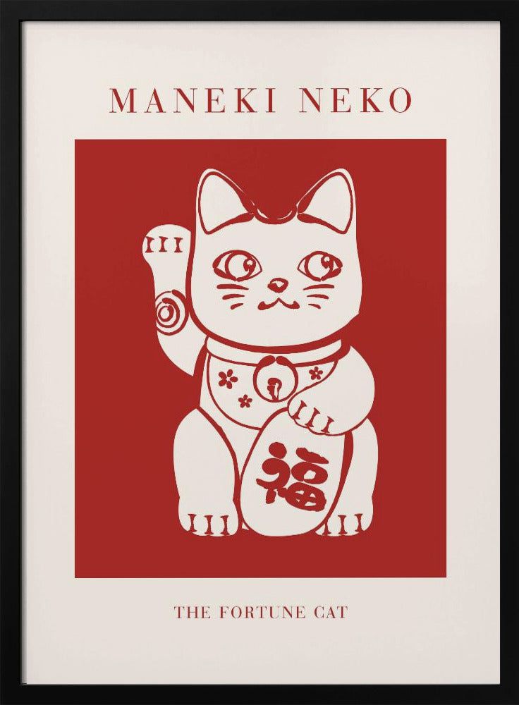 Maneki-Neko Cat Red | Poster