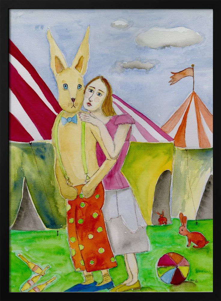Zirkusartisten mit Kaninchen | Poster