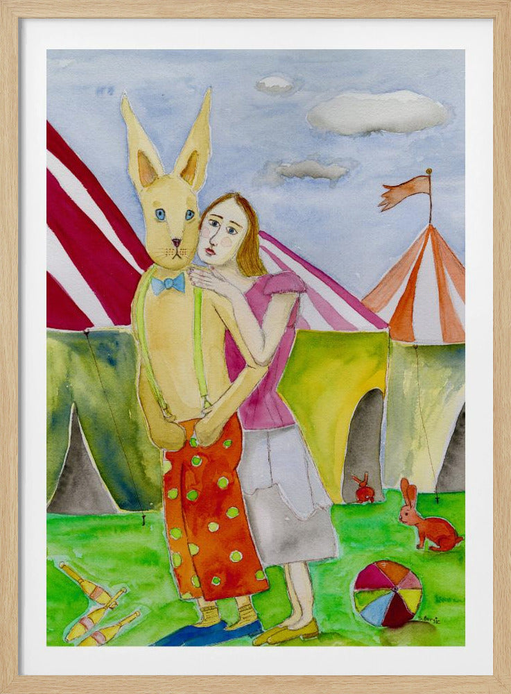 Zirkusartisten mit Kaninchen | Poster