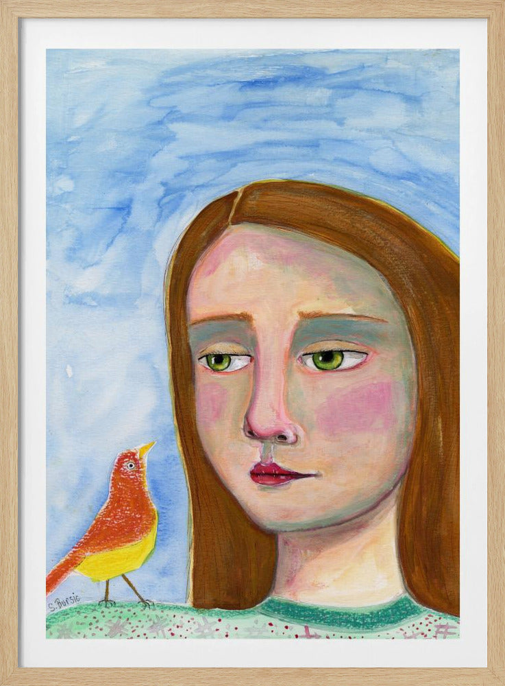 Dame mit kleinem Vogel | Poster