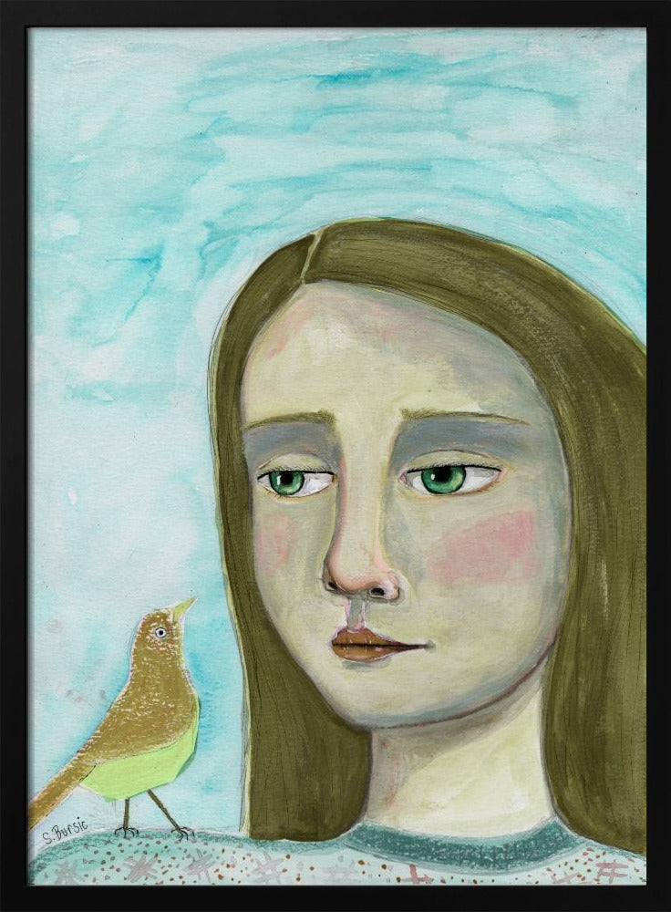 Dame und Vogel | Poster