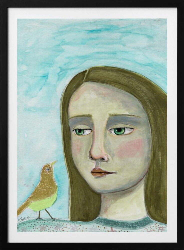 Dame und Vogel | Poster