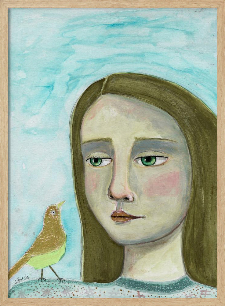 Dame und Vogel | Poster