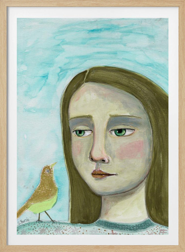 Dame und Vogel | Poster