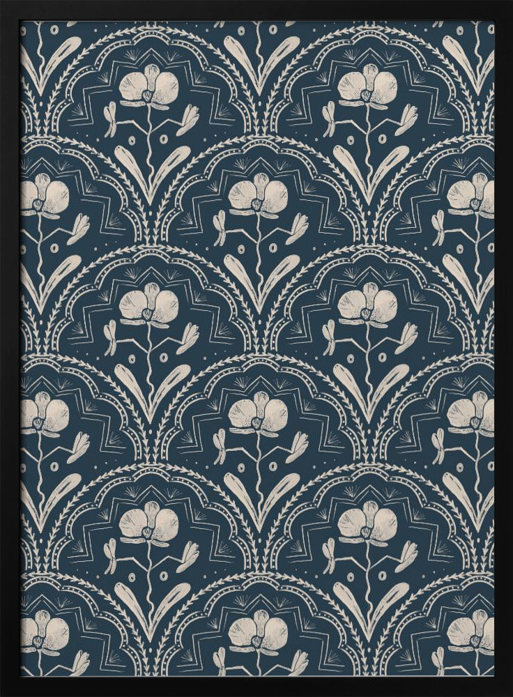 Boho Orchideenfliesenmuster | Poster