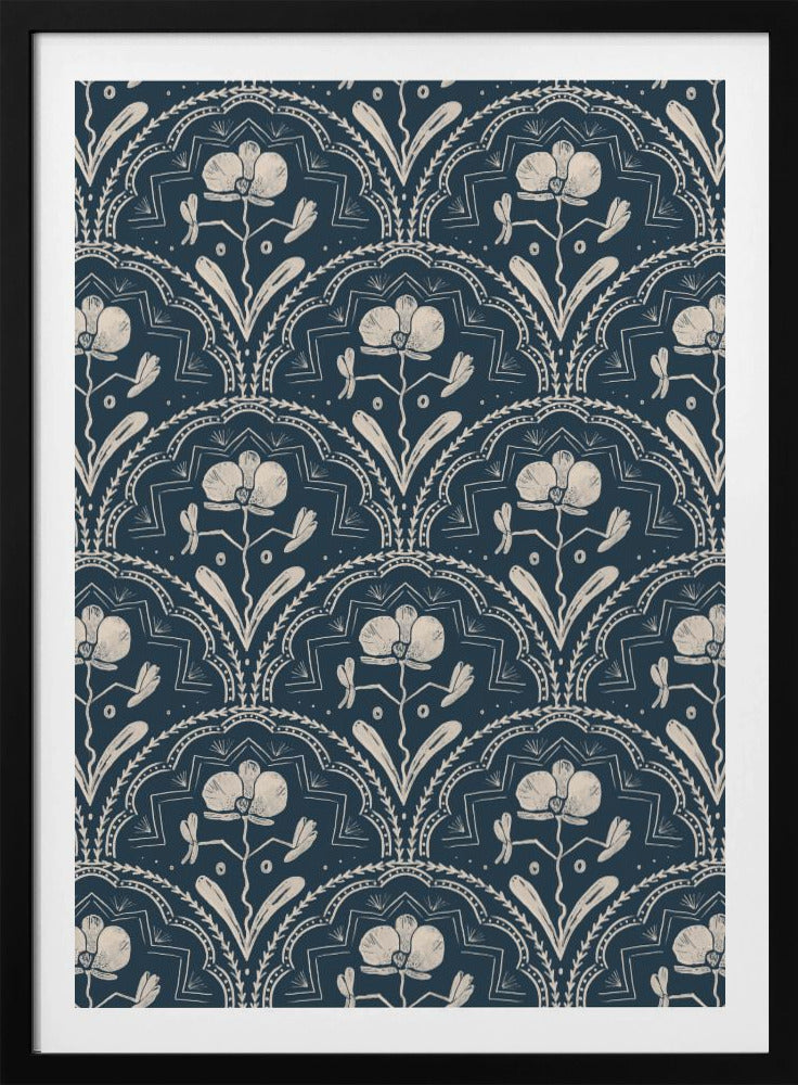 Boho Orchideenfliesenmuster | Poster