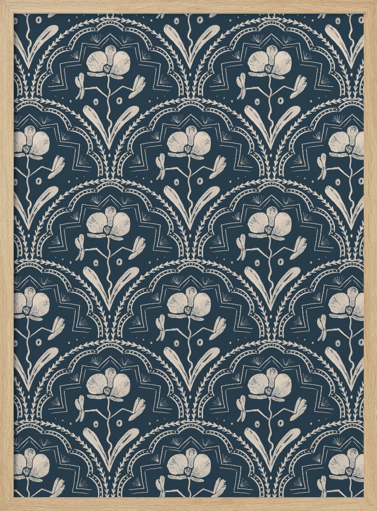 Boho Orchideenfliesenmuster | Poster