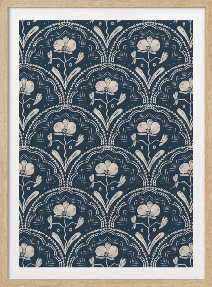 Boho Orchideenfliesenmuster | Poster
