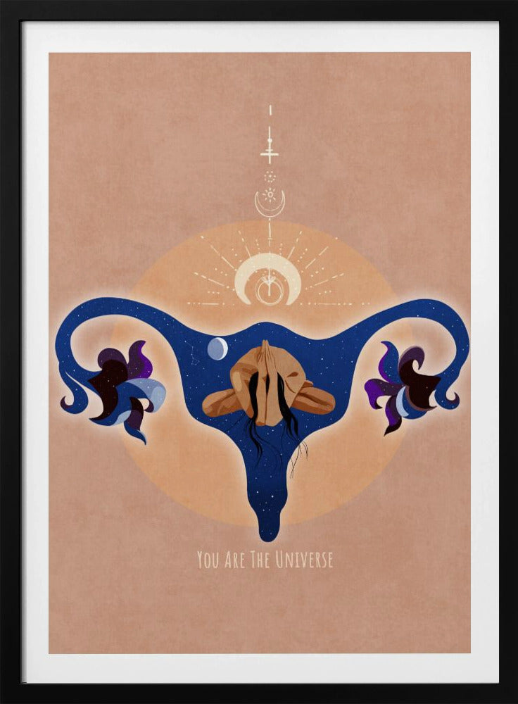 Spirituell, weiblich, Energie, Sterne, Mond, Vulva, Meditation, Yoga und Inspiration Poster Spir 1b | Poster