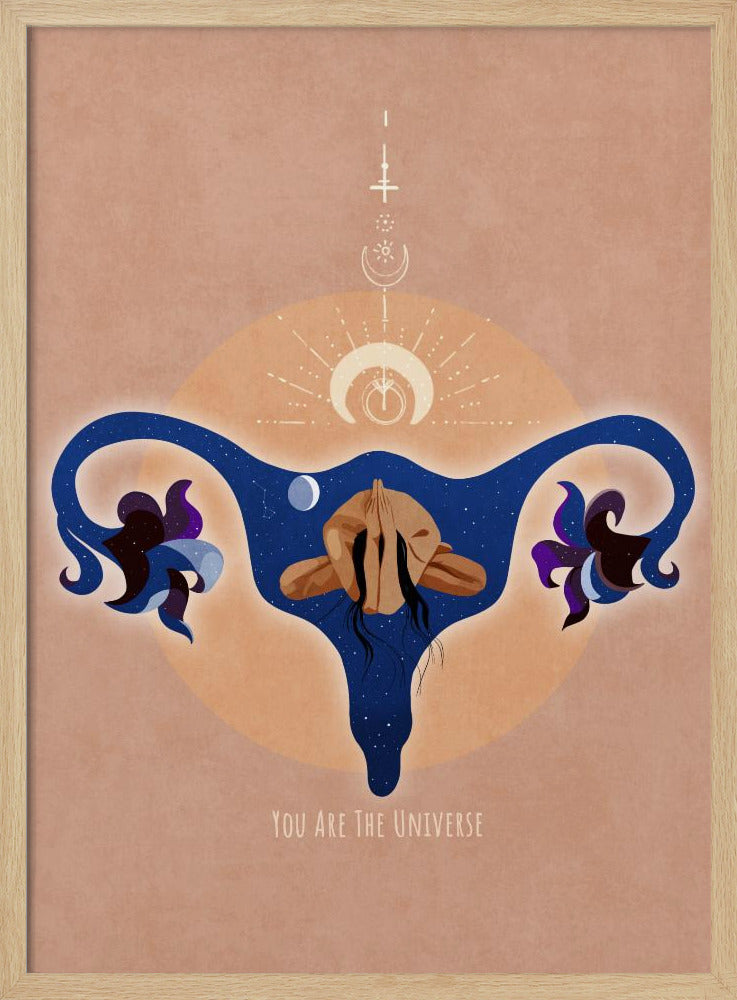 Spirituell, weiblich, Energie, Sterne, Mond, Vulva, Meditation, Yoga und Inspiration Poster Spir 1b | Poster