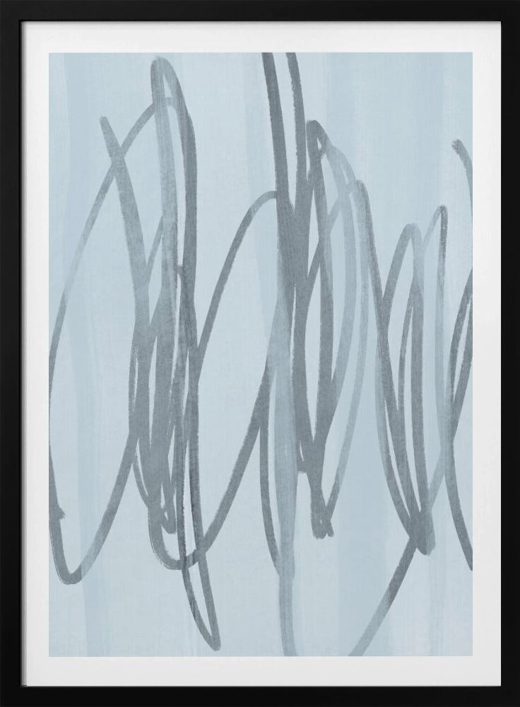 Cobalt Scribbles | Poster