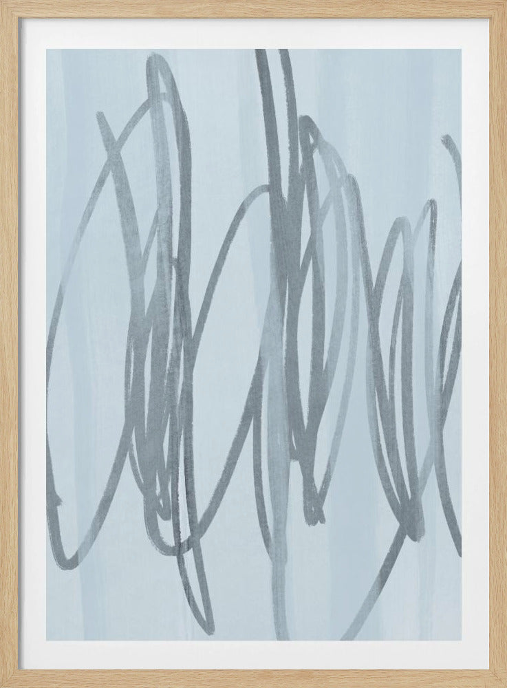 Cobalt Scribbles | Poster