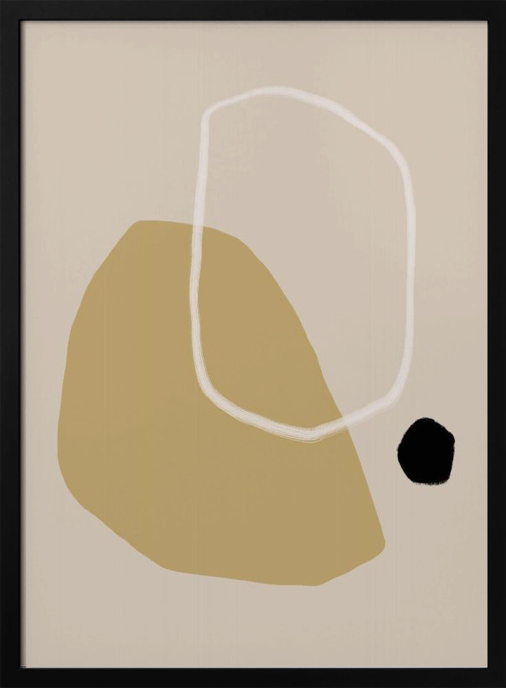 Beige und schwarze geometrische Formen | Poster