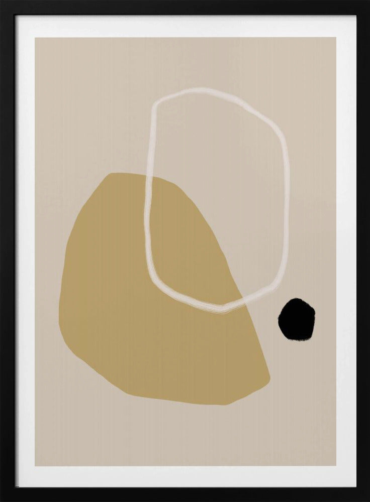 Beige und schwarze geometrische Formen | Poster