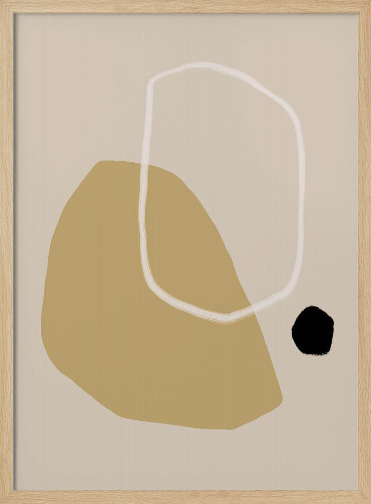 Beige und schwarze geometrische Formen | Poster
