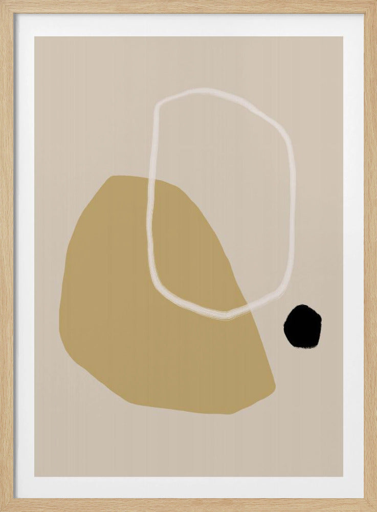 Beige und schwarze geometrische Formen | Poster