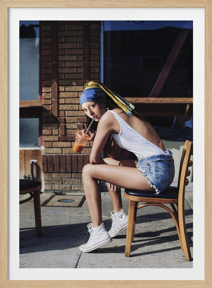 Mädchen mit Perlenohrring Chillout-Stimmung | Poster