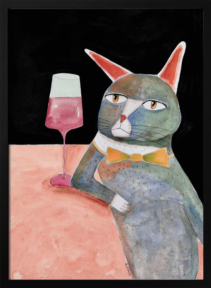 Barkatze mit Fliege | Poster