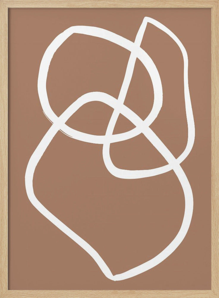 Abstrakte Linien Mokka | Poster