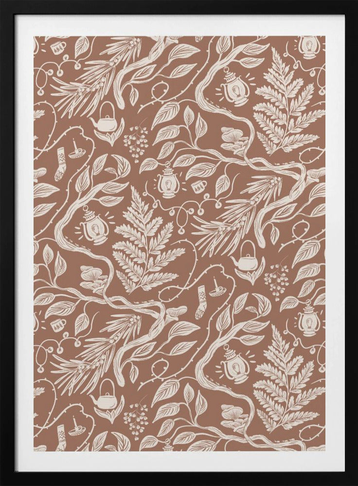 Cabincore-Szenenmuster – Mokka-Mousse | Poster
