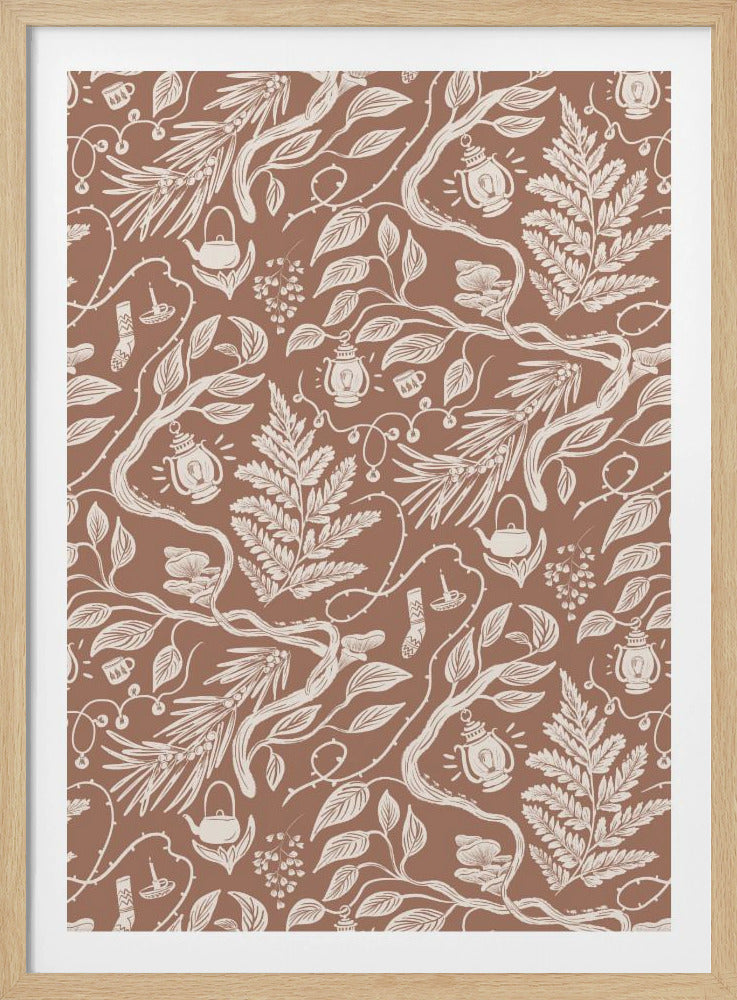 Cabincore-Szenenmuster – Mokka-Mousse | Poster