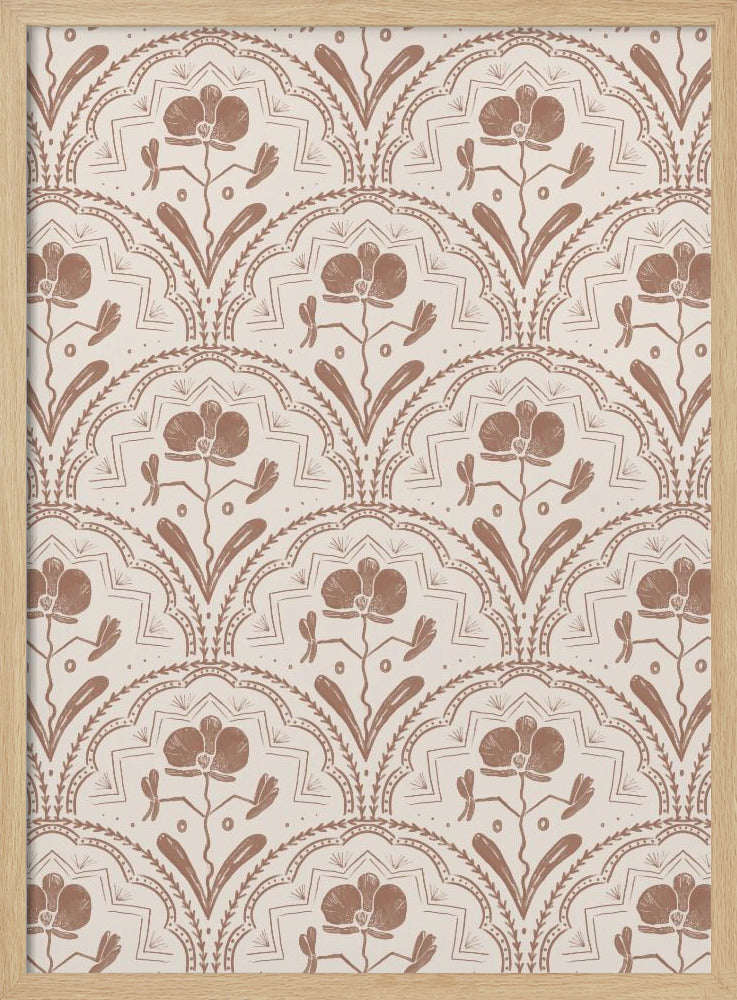 Boho Orchideenfliesenmuster | Poster