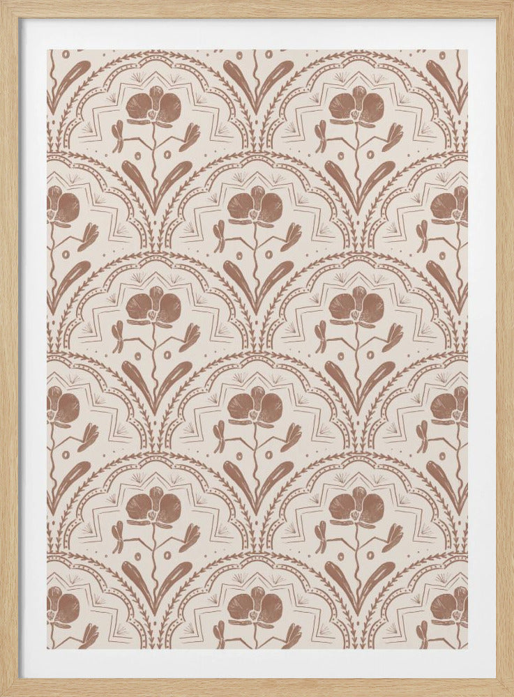 Boho Orchideenfliesenmuster | Poster
