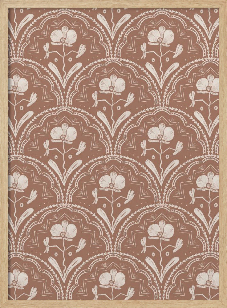 Boho Orchideenfliesenmuster | Poster