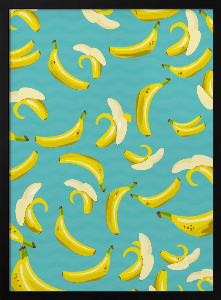 Verspieltes Muster aus gelben Bananen | Poster