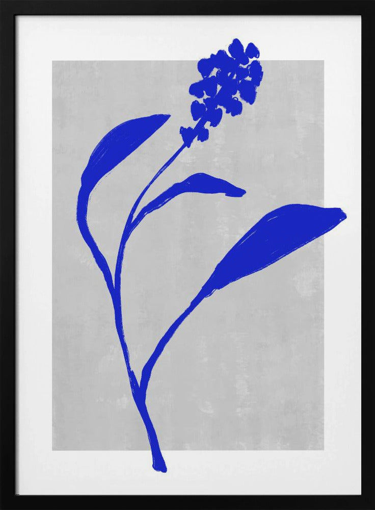 Azurblaue Blütensilhouette | Poster