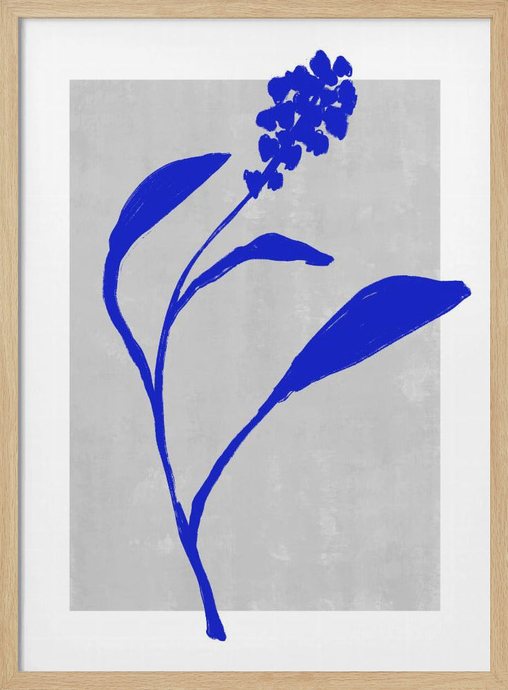 Azurblaue Blütensilhouette | Poster