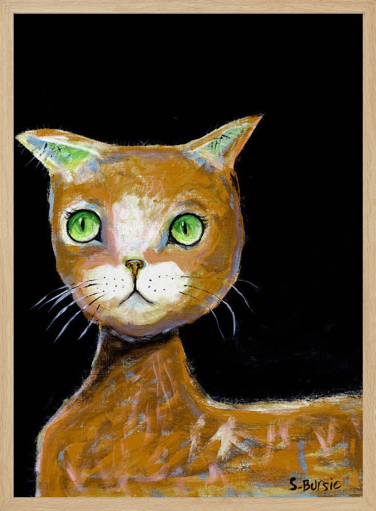 Die braune Großaugenkatze | Poster
