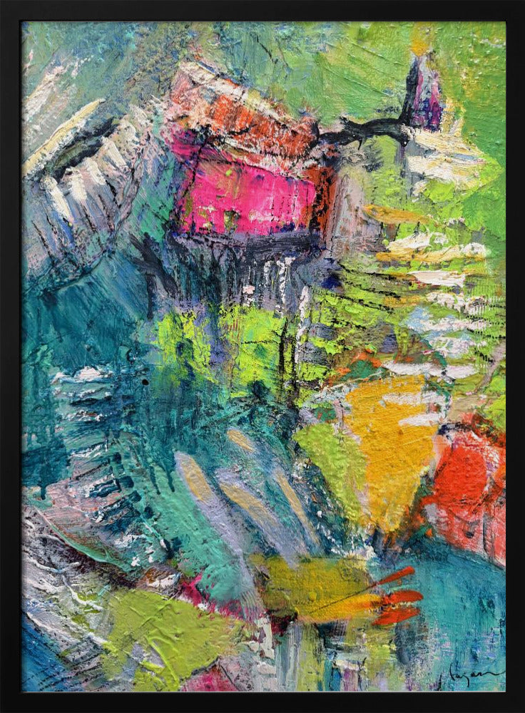 Expressionistisches buntes abstraktes Poster