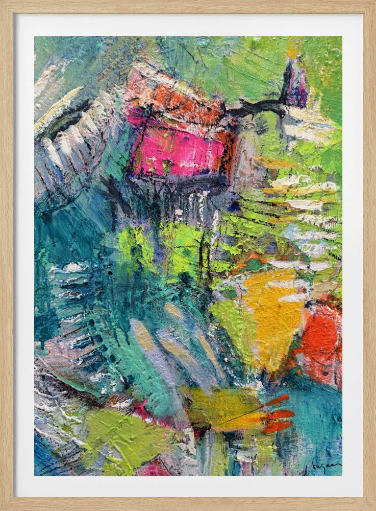 Expressionistisches buntes abstraktes Poster