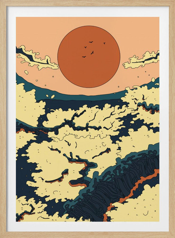 Abstrakter japanischer Sonnenuntergang | Poster