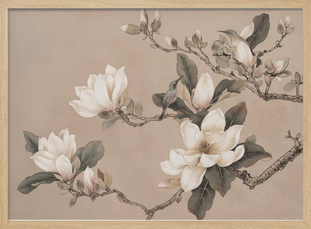 Chinoiserie Magnolienvogel 001 | Poster