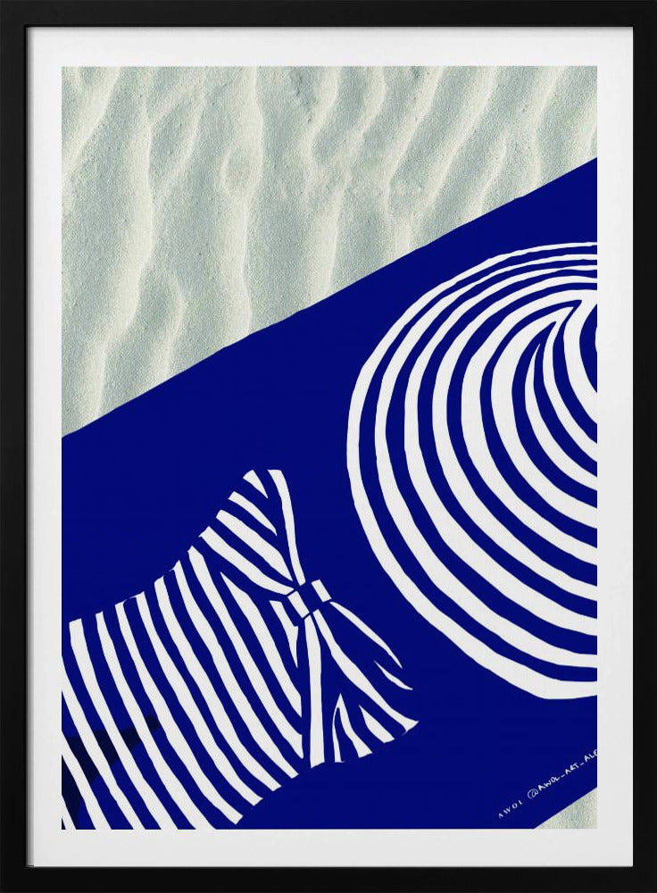 Strand-Wandkunst, Sonnenbaden am Mittelmeer, Kunstdruck | Poster