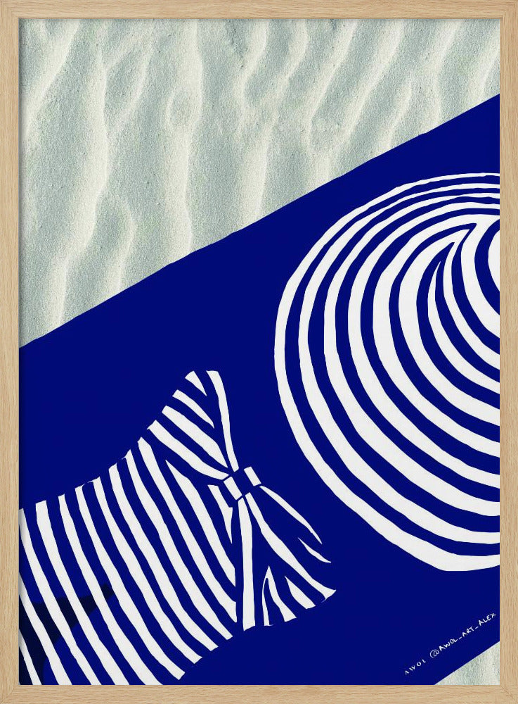 Strand-Wandkunst, Sonnenbaden am Mittelmeer, Kunstdruck | Poster