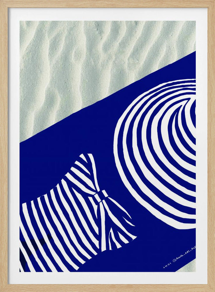 Strand-Wandkunst, Sonnenbaden am Mittelmeer, Kunstdruck | Poster