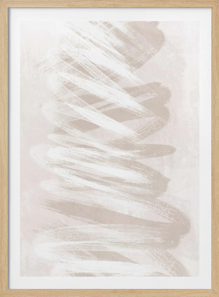 Abstrakte Kunst mit beigen Wellen | Poster