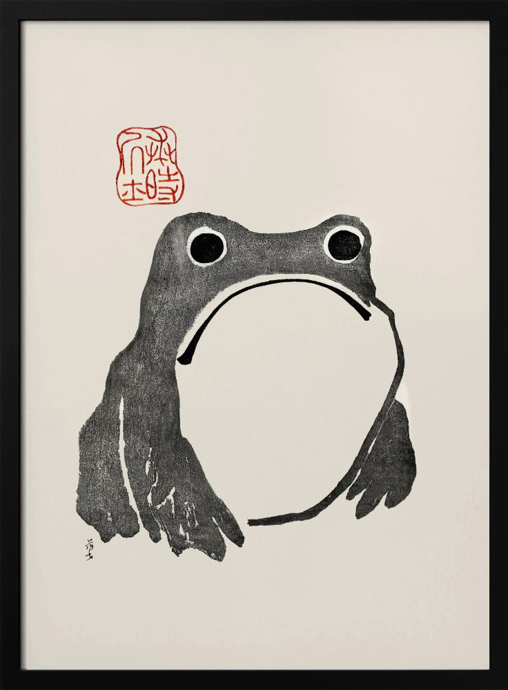 Grumpy Frog I Schwarz | Poster