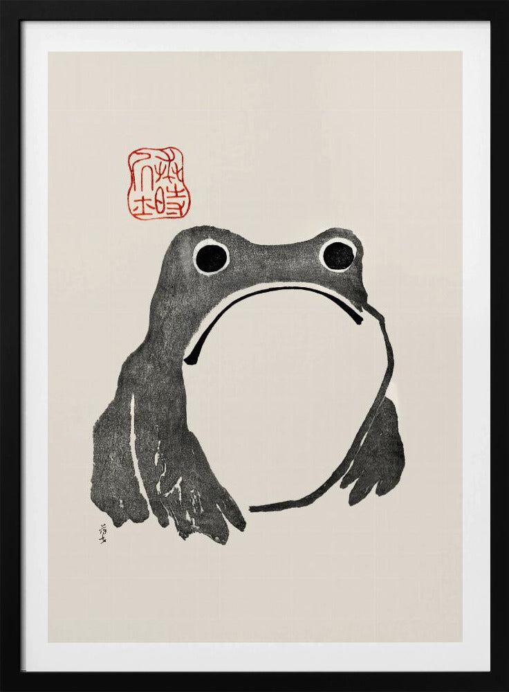 Grumpy Frog I Schwarz | Poster