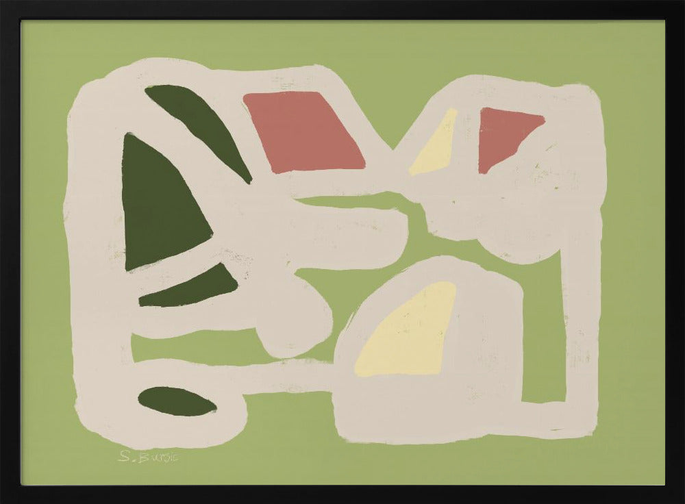 Grün und Rosa ABSTRAKT | Poster