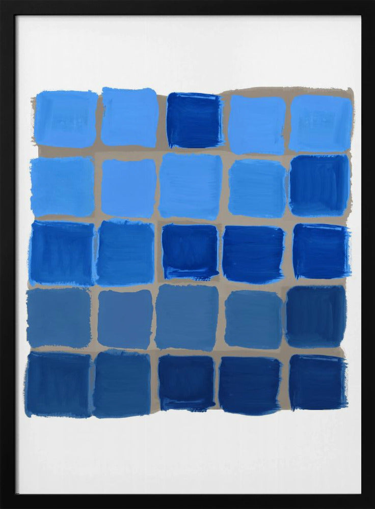 Blau kariertes Quadrat Poster
